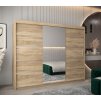 šatní skříň v2 s posuvnými dveřmi se zrcadlem - šířka 250 cm dub sonoma