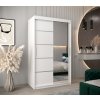 šatní skříň v2 s posuvnými dveřmi se zrcadlem - šířka 120 cm bílá