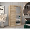 šatní skříň v2 s posuvnými dveřmi se zrcadlem - šířka 120 cm dub sonoma