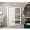 šatní skříň v2 s posuvnými dveřmi se zrcadlem - šířka 150 cm bílá