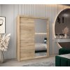 šatní skříň v2 s posuvnými dveřmi se zrcadlem - šířka 150 cm dub sonoma