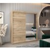 šatní skříň v2 s posuvnými dveřmi se zrcadlem - šířka 180 cm dub sonoma