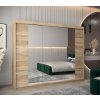 šatní skříň v4 s posuvnými dveřmi se zrcadlem - šířka 250 cm dub sonoma