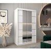 šatní skříň v4 s posuvnými dveřmi se zrcadlem - šířka 120 cm bílá