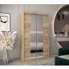 šatní skříň v4 s posuvnými dveřmi se zrcadlem - šířka 120 cm dub sonoma