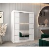 šatní skříň v4 s posuvnými dveřmi se zrcadlem - šířka 150 cm bílá