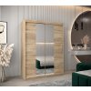 šatní skříň v4 s posuvnými dveřmi se zrcadlem - šířka 150 cm dub sonoma