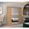 šatní skříň v4 s posuvnými dveřmi se zrcadlem - šířka 180 cm dub artisan