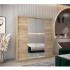 šatní skříň v4 s posuvnými dveřmi se zrcadlem - šířka 180 cm dub sonoma