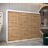šatní skříň y0 s posuvnými dveřmi - šířka 250 cm dub artisan + bílá