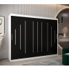 šatní skříň y0 s posuvnými dveřmi - šířka 250 cm černá + bílá