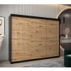 šatní skříň y0 s posuvnými dveřmi - šířka 250 cm dub artisan + černá
