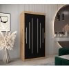 šatní skříň y0 s posuvnými dveřmi - šířka 100 cm dub artisan + černá
