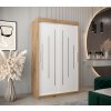 šatní skříň y0 s posuvnými dveřmi - šířka 120 cm dub artisan + bílá