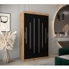 šatní skříň y0 s posuvnými dveřmi - šířka 120 cm dub artisan + černá