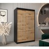šatní skříň y0 s posuvnými dveřmi - šířka 120 cm dub artisan + černá