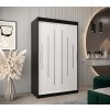 šatní skříň y0 s posuvnými dveřmi - šířka 120 cm černá + bílá