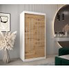 šatní skříň y0 s posuvnými dveřmi - šířka 100 cm dub artisan + bílá