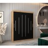 šatní skříň y0 s posuvnými dveřmi - šířka 150 cm dub artisan + černá