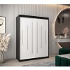 šatní skříň y0 s posuvnými dveřmi - šířka 150 cm černá + bílá