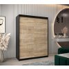 šatní skříň y0 s posuvnými dveřmi - šířka 150 cm dub sonoma + černá