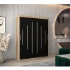 šatní skříň y0 s posuvnými dveřmi - šířka 150 cm dub sonoma + černá
