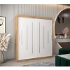 šatní skříň y0 s posuvnými dveřmi - šířka 180 cm dub artisan + bílá