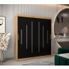 šatní skříň y0 s posuvnými dveřmi - šířka 180 cm dub artisan + černá
