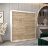 šatní skříň y0 s posuvnými dveřmi - šířka 180 cm dub sonoma + bílá