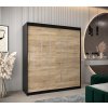 šatní skříň y0 s posuvnými dveřmi - šířka 180 cm dub sonoma + černá