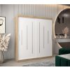 šatní skříň y0 s posuvnými dveřmi - šířka 180 cm dub sonoma + bílá