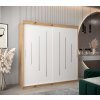 šatní skříň y0 s posuvnými dveřmi - šířka 200 cm dub artisan + bílá