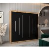 šatní skříň y0 s posuvnými dveřmi - šířka 200 cm dub artisan + černá