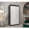 šatní skříň y0 s posuvnými dveřmi - šířka 100 cm černá + bílá