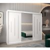 šatní skříň abi y1 s posuvnými dveřmi se zrcadlem - šířka 250 cm bílá