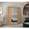 šatní skříň abi y1 s posuvnými dveřmi se zrcadlem - šířka 150 cm dub artisan