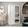 šatní skříň abi y2 s posuvnými dveřmi se zrcadlem - šířka 120 cm bílá