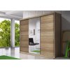 šatní skříň multi 23 s posuvnými dveřmi se zrcadlem - šířka 233 cm dub sonoma