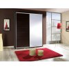 Šatní skříň Penelopa s posuvnými dveřmi se zrcadlem - šířka 155 cm wenge