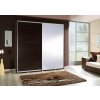 Šatní skříň Penelopa s posuvnými dveřmi se zrcadlem - šířka 205 cm wenge
