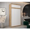 šatní skříň t0 s nástavcem s posuvnými dveřmi - šířka 120 cm dub artisan + bílá