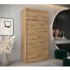 šatní skříň t0 s nástavcem s posuvnými dveřmi - šířka 120 cm dub artisan