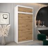 šatní skříň t0 s nástavcem s posuvnými dveřmi - šířka 120 cm dub artisan + bílá