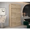 šatní skříň t0 s nástavcem s posuvnými dveřmi - šířka 120 cm dub sonoma