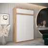 šatní skříň t0 s nástavcem s posuvnými dveřmi - šířka 150 cm dub artisan + bílá