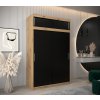 šatní skříň t0 s nástavcem s posuvnými dveřmi - šířka 150 cm dub artisan + černá