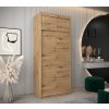 šatní skříň t0 s nástavcem s posuvnými dveřmi - šířka 100 cm dub artisan