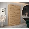 šatní skříň t0 s nástavcem s posuvnými dveřmi - šířka 150 cm dub artisan