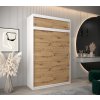 šatní skříň t0 s nástavcem s posuvnými dveřmi - šířka 150 cm dub artisan + bílá