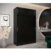 šatní skříň t0 s nástavcem s posuvnými dveřmi - šířka 150 cm černá